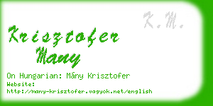 krisztofer many business card
