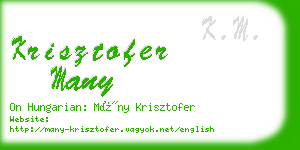krisztofer many business card